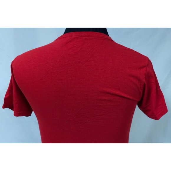 Dec. 25th Women Red Small Short Sleeve Meowy Christmas Tree Cats Holiday T-Shirt - Picture 8 of 10